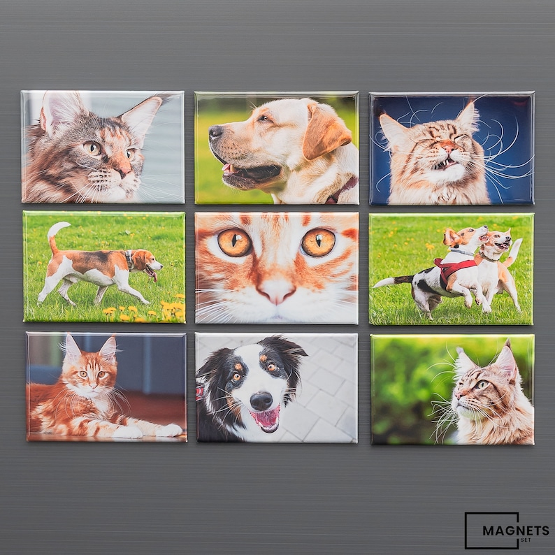 Set of 9 Magnets, Custom Photo Fridge Magnets Gift For Women Mothers Day Present Personalized Gifts Print Magnet Photo zdjęcie 2