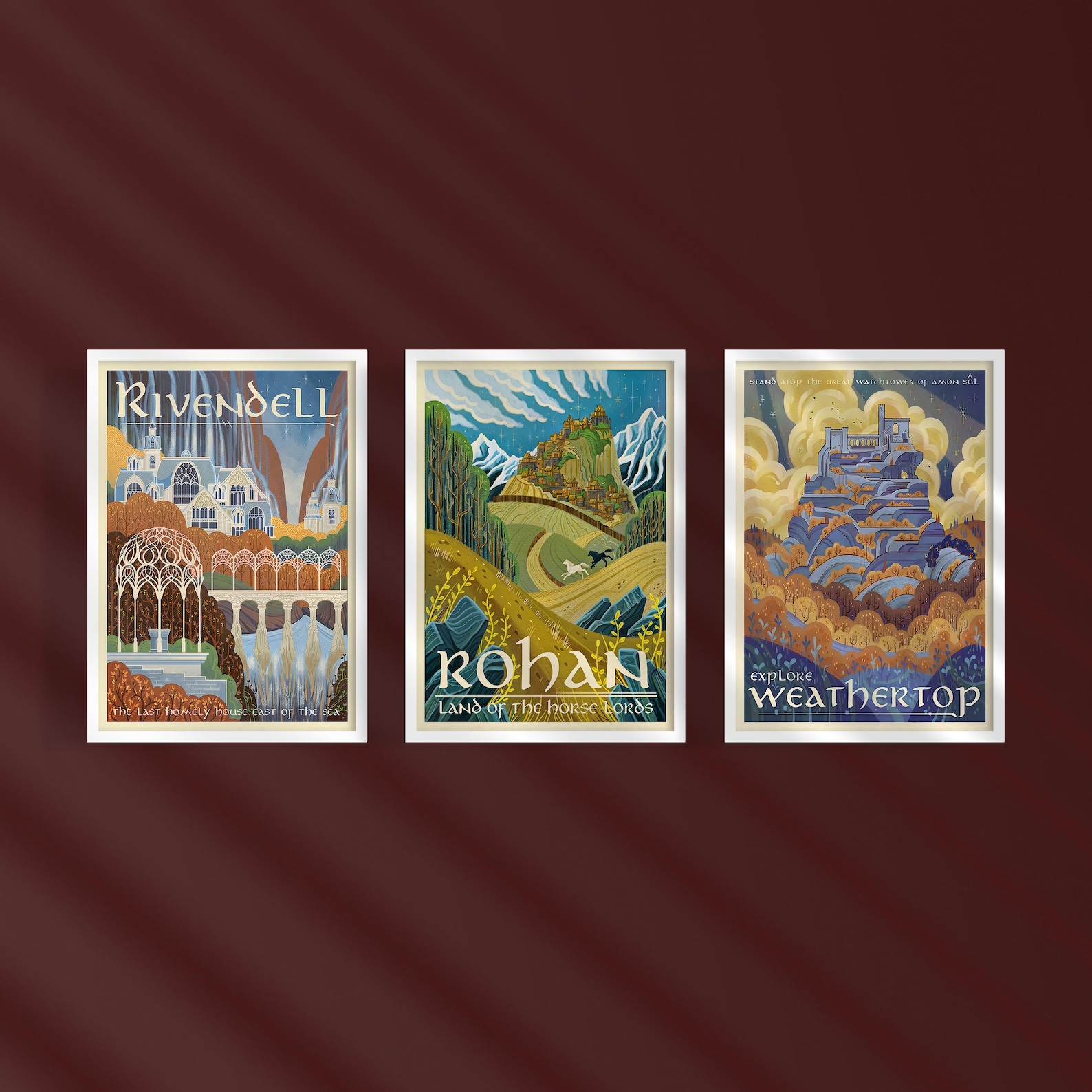 Lord of the Rings Travel Poster Set: Middle Earth Art Prints - 18''X24'', RIVENDELL