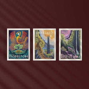 Lord of the Rings Travel Poster Set: Middle Earth Art Prints - Etsy