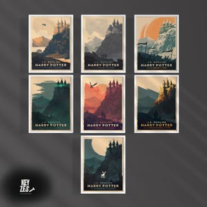Posters de couverture de livre Magical Fantasy – Art mural enchanteur pour les amateurs de littérature | Poster sorcier, poster de voyage