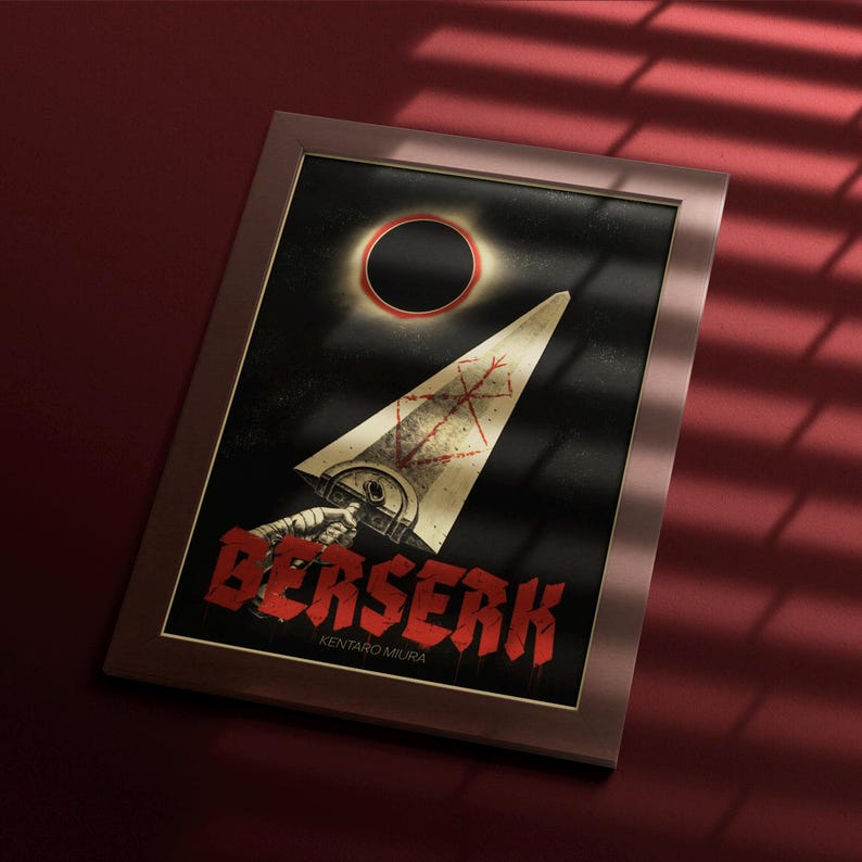 Berserk Posters - Berserk Poster Prints - Guts Poster - Anime Poster Anime Inspired Posters Manga Wall Art Home Decor Gift for Anime Lovers