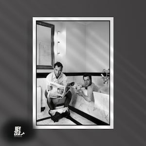 Funny Bathroom Decor, Jude Law and Ewan McGregor In The Bathroom Poster, Bathroom Unique Poster, Wall Art
