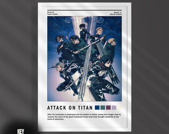 Attack On Titan Poster, Handmade Matte Anime Art Print