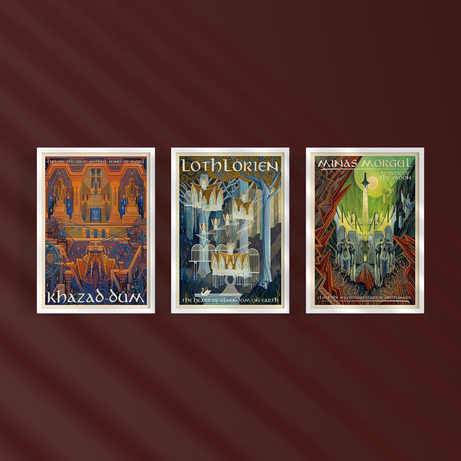 Lord of the Rings Travel Poster Set: Middle Earth Art Prints - 18''X24'', MINAS MORGUL