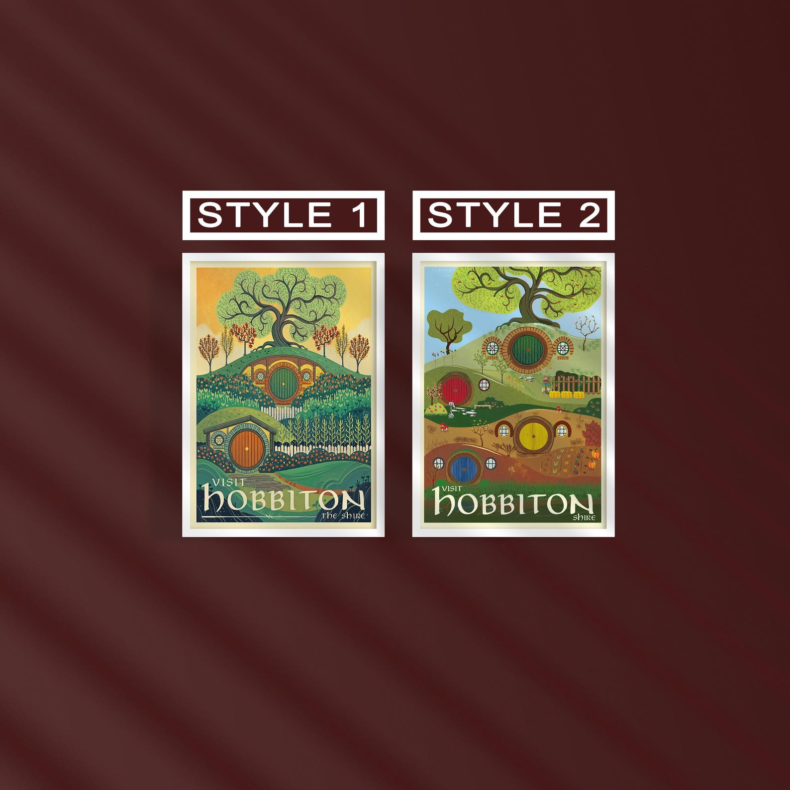 Lord of the Rings Travel Poster Set: Middle Earth Art Prints - 18''X24'', HOBBITON 1