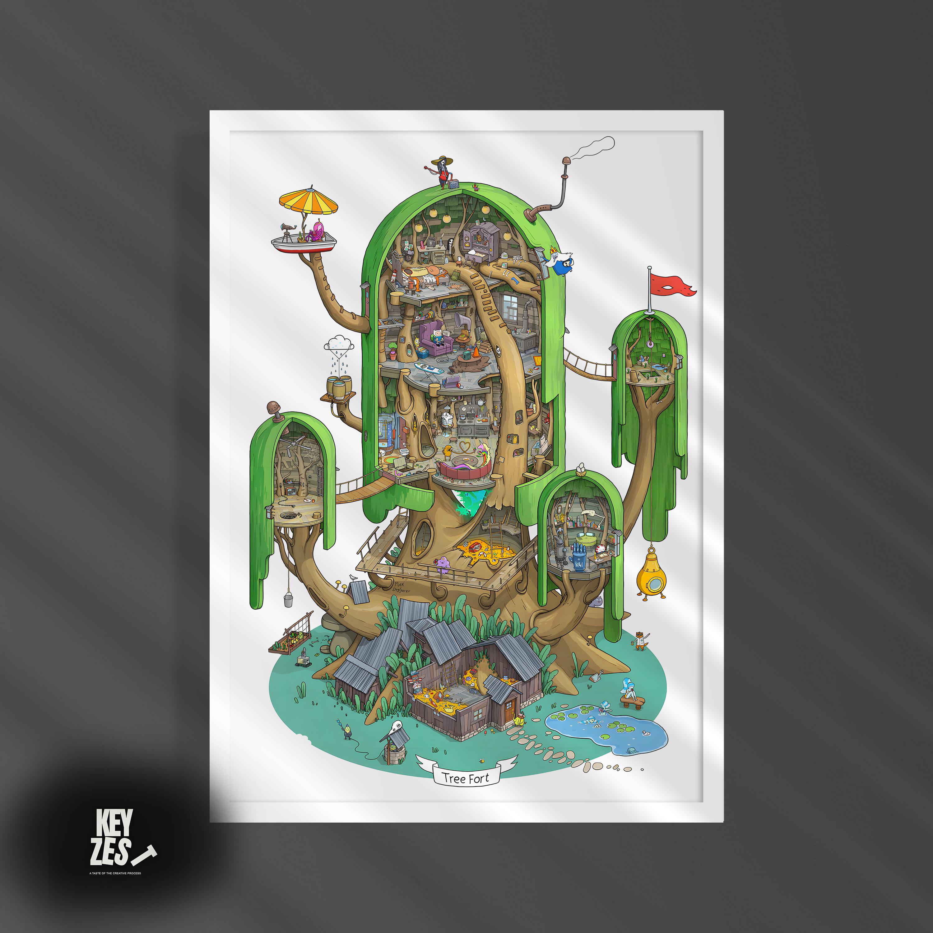 Adventure Time Poster: Treehouse Home Decor, Matte Art Print - Etsy