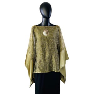 On Sale!beaded Gold Silk Poncho/special Event Dressing/sale/dress Up/simple  Elegance/fancy Cover Up/holiday Party Dressing/elegant Evening - Etsy