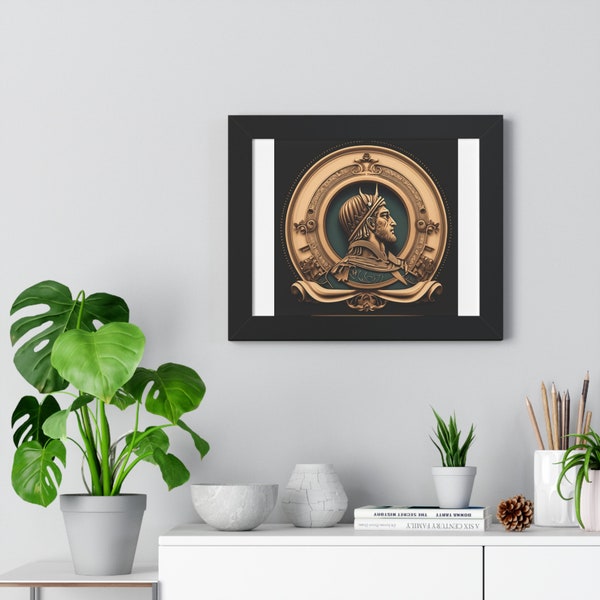 Augustus Elegance: Roman Empire Figuren in gerahmten Poster Antike römische Wandkunst für neue Housewarming Bestes Geschenk für Mama Papa Opa Paare