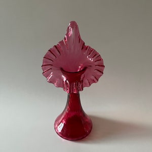 Vintage Fenton Cranberry Jack-in-the-Pulpit Ruffled Vase