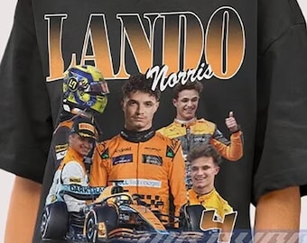 Lando Norris F1 T-Shirt: Retro 90s Style McLaren Tee