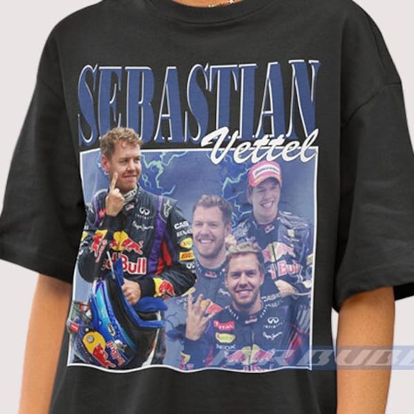 Sebastian Vettel Retro 90s Style Unisex T-Shirt | F1 Tee | F1 Fans Gift | Red Bull Racing F1