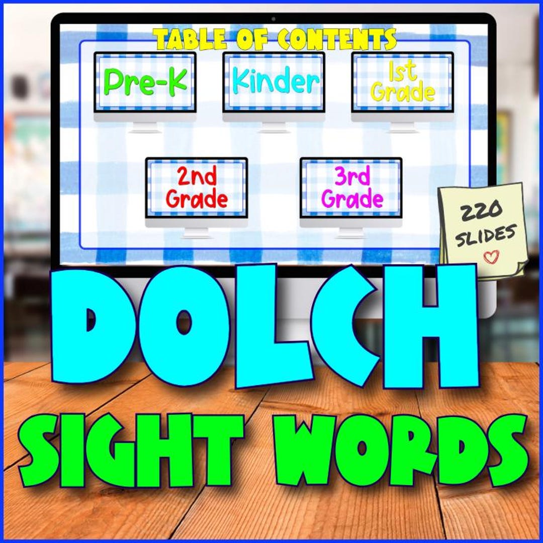 Dolch Sight Words Slides Bundle | Pre-k to 3rd Grade Reading Fluency ...