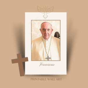 Pope FRANCISCUS Printable Download. Photo Pope Francis Tribute, Gift for Catholics Christians. Picture memorial Pope Francis.