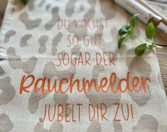 Tea towel with lettering for moving in, house building, topping out ceremony ... towel, kitchen towel, housewarming gift