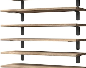 Handgemachte schwimmende Holzregale Set Rustikale Wandlagerung Benutzerdefinierte Größe Bauernhausdekor Küche