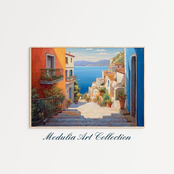 Town Vivace Wall Art | Beautiful Italian Sea Town | Printable Downloadable Digital Art | Medulia Art #019