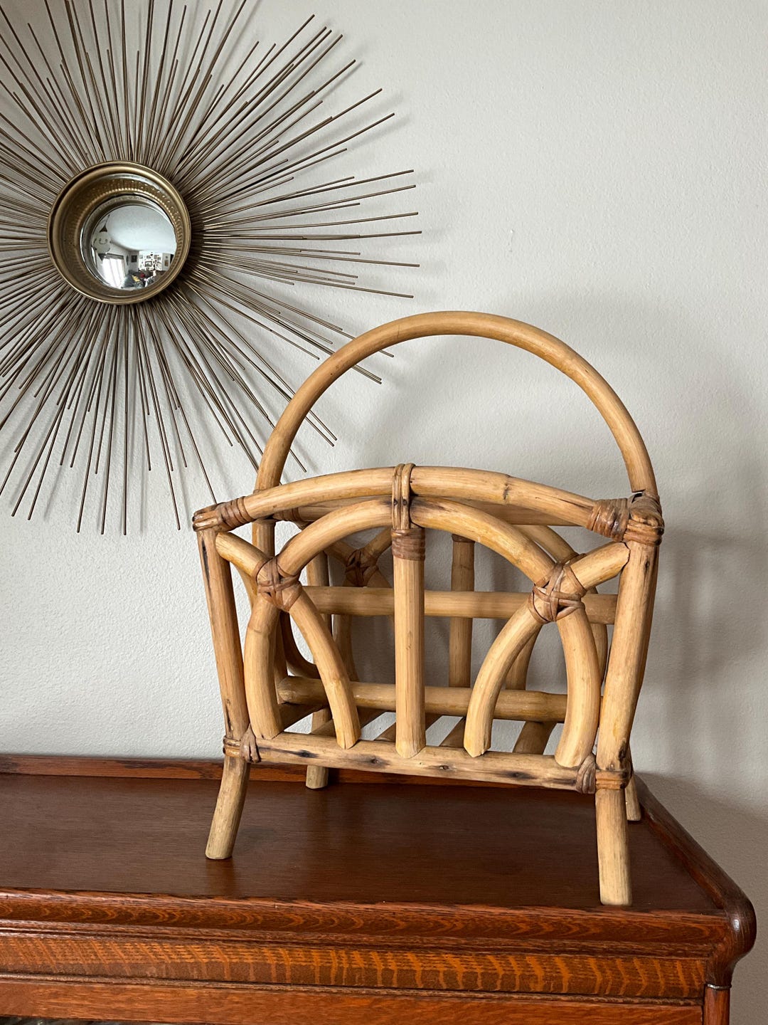 Calif-asia Rattan Bamboo Magazine Rack - Etsy