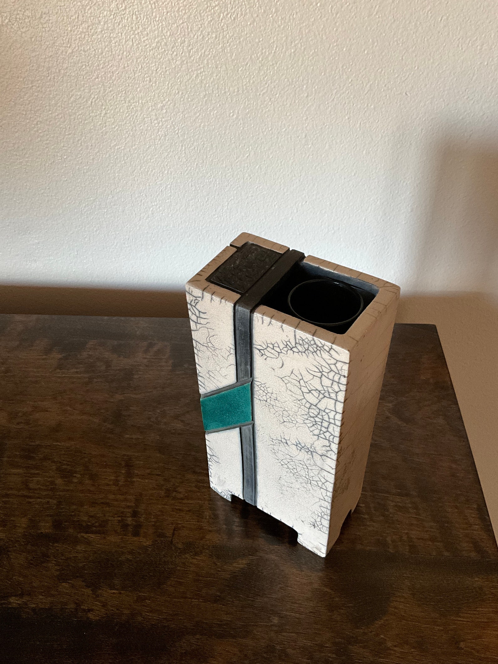 Geometric Raku Vase by Kathryn Allen - Etsy