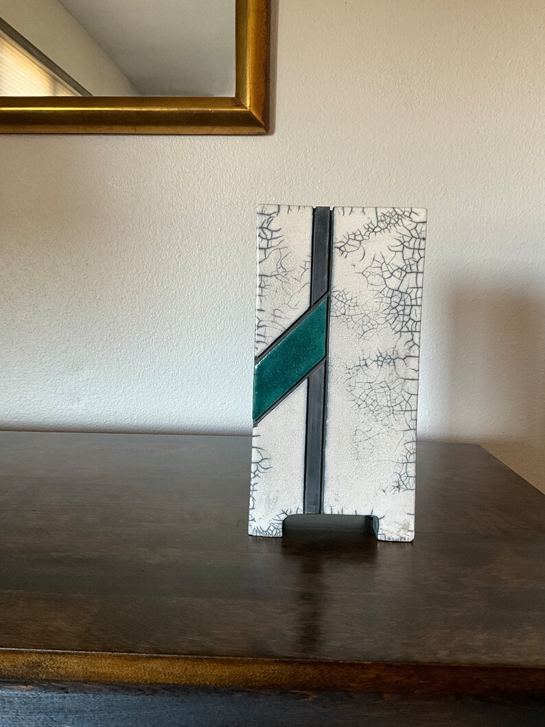 Geometric Raku Vase by Kathryn Allen - Etsy