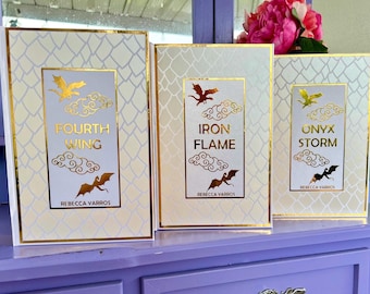 Fourth Wing/ Iron Flame/ Onyx Storm SET by Rebecca Yarros | Rebound hardcover | Custom Design