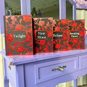 Twilight Book Set: Custom Rebound Hardcover with Red Foil Roses