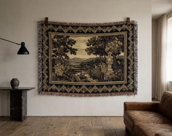 French Chateau Garden Verdure Style Forest Tapestry Wall Hanging
