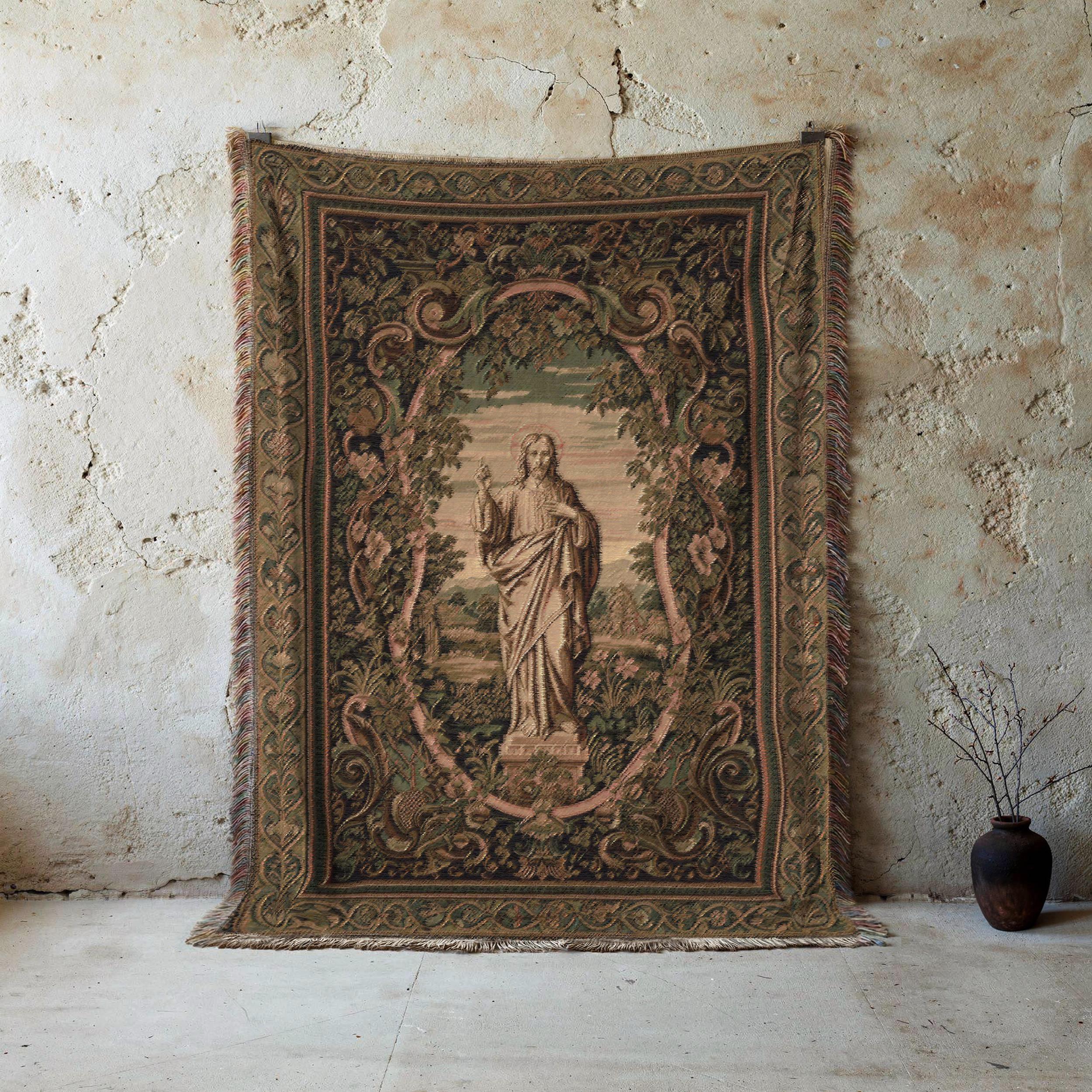 Tapisserie Murale La Cène - Impression Sur Tissu - 90 X 75 Cm - Décoration Intérieure