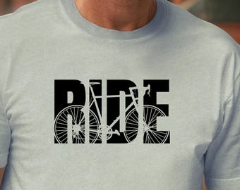 Minimalist Bicycle Ride Graphic T-Shirt - Unisex Cycling Tee for Bike Lovers Gift