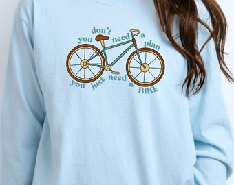 Adventure Bike Long Sleeve – Comfort Colors Cycling Shirt, Spontaneous Ride Gift