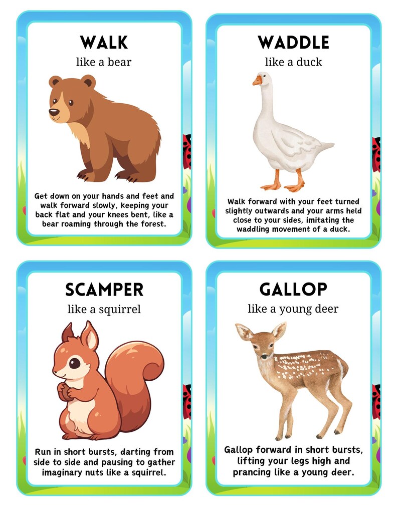 Spring Movement Cards | Kids Gross Motor Activity, Brain Break (Digital Download) image 10