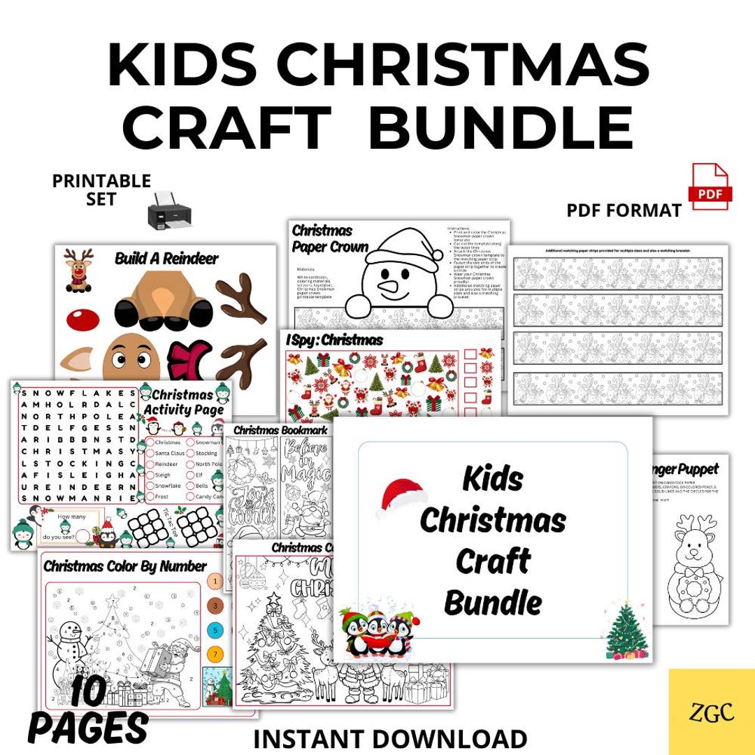 Kids Printable Christmas Activities, Printable Christmas Kids Craft ...