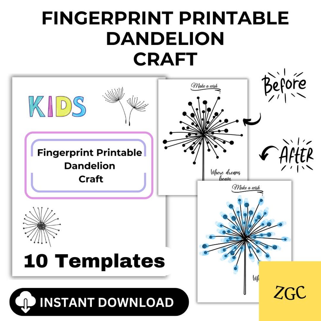 Dandelion Art Craft Printable | Spring Art Activity for Kids ...