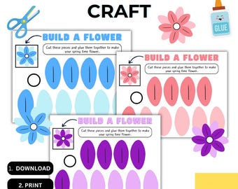 Build Your Own Flower Craft – Spring Activity, Fine Motor Skills (PDF)