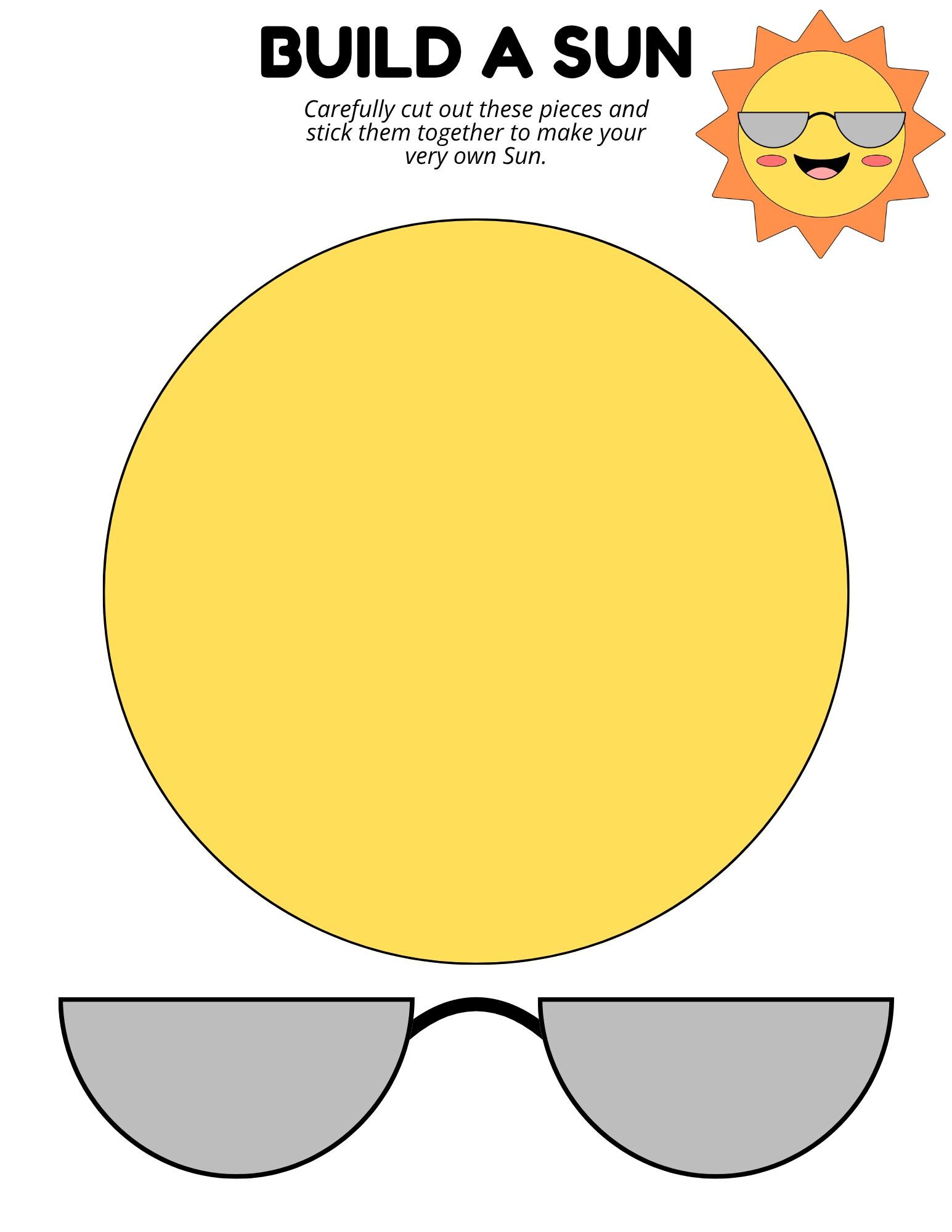 Build a Sun Craft Printable | Cut and Paste Sun Activity | Weather ...