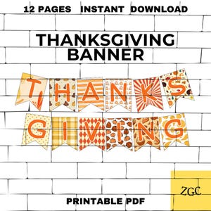 Thanksgiving Bulletin Board Letters | Fall Classroom Decor Banner | Printable Lettering for Teachers | Autumn, Instant PDF Digital Download