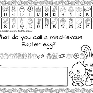 Łamacze kodów wielkanocnych | Wiosenna aktywność z dekodowaniem wiadomości | Arkusze z tajnymi kodami | Wielkanocna gra matematyczno-edukacyjna | Wersja do druku bez przygotowania zdjęcie 6