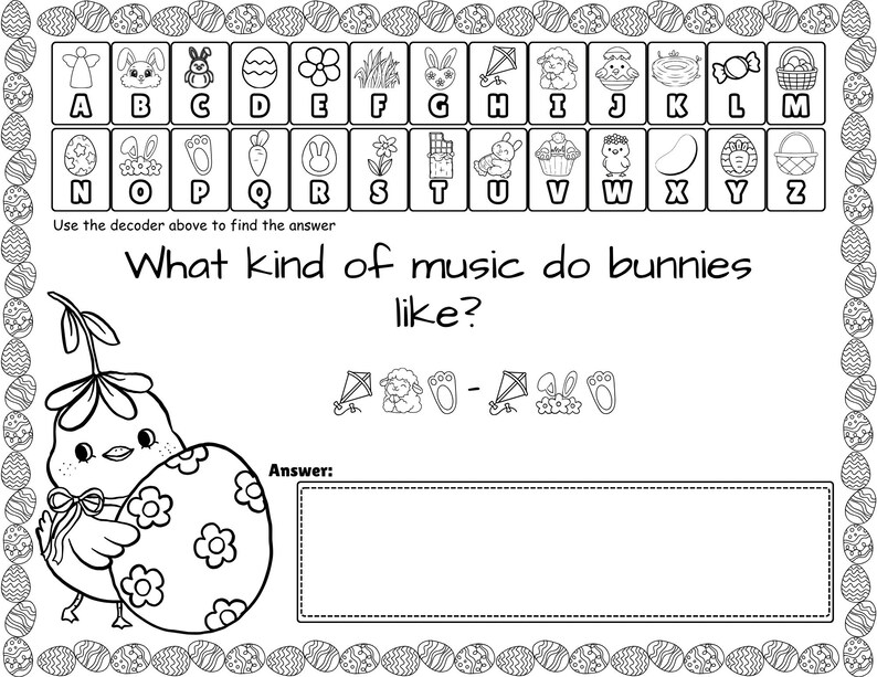 Łamacze kodów wielkanocnych | Wiosenna aktywność z dekodowaniem wiadomości | Arkusze z tajnymi kodami | Wielkanocna gra matematyczno-edukacyjna | Wersja do druku bez przygotowania zdjęcie 3