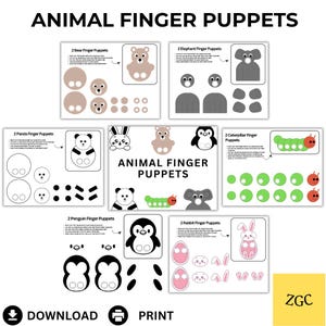 Printable Animal Finger Puppets | DIY Paper Craft for Kids (PDF Pattern