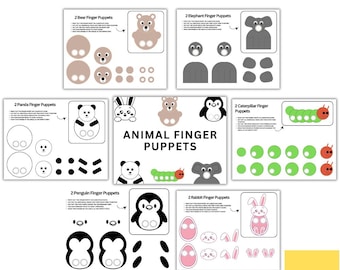 Printable Animal Finger Puppets | DIY Paper Craft for Kids (PDF Pattern