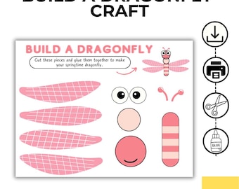 Build a Dragonfly Craft | Spring Cut and Paste Activity (Digital Download)