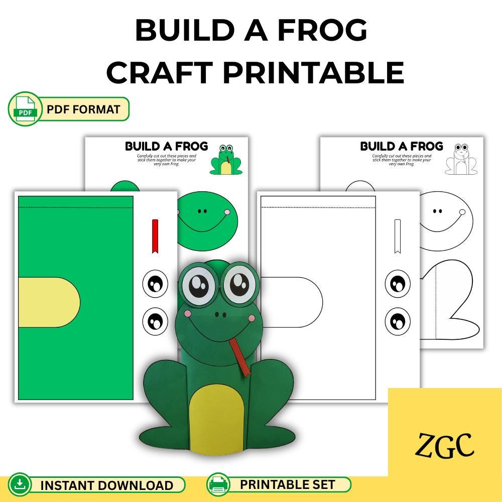 Build a Frog Craft Printable Cut and Paste Preschool Spring Activity…