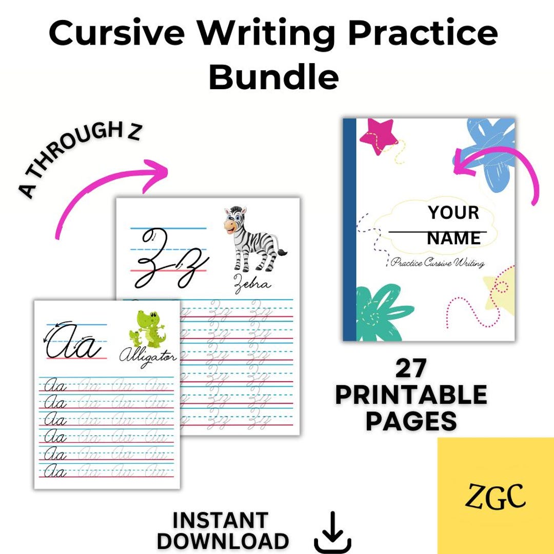 Cursive Writing Practice Worksheets, Printable Letter Tracing ...