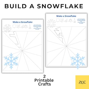 Build a Snowflake Winter Printable Craft, Kids Winter Snowflake Craft, Winter Cut & Glue Activity, Early Learner Craft, Fine Motor Printable