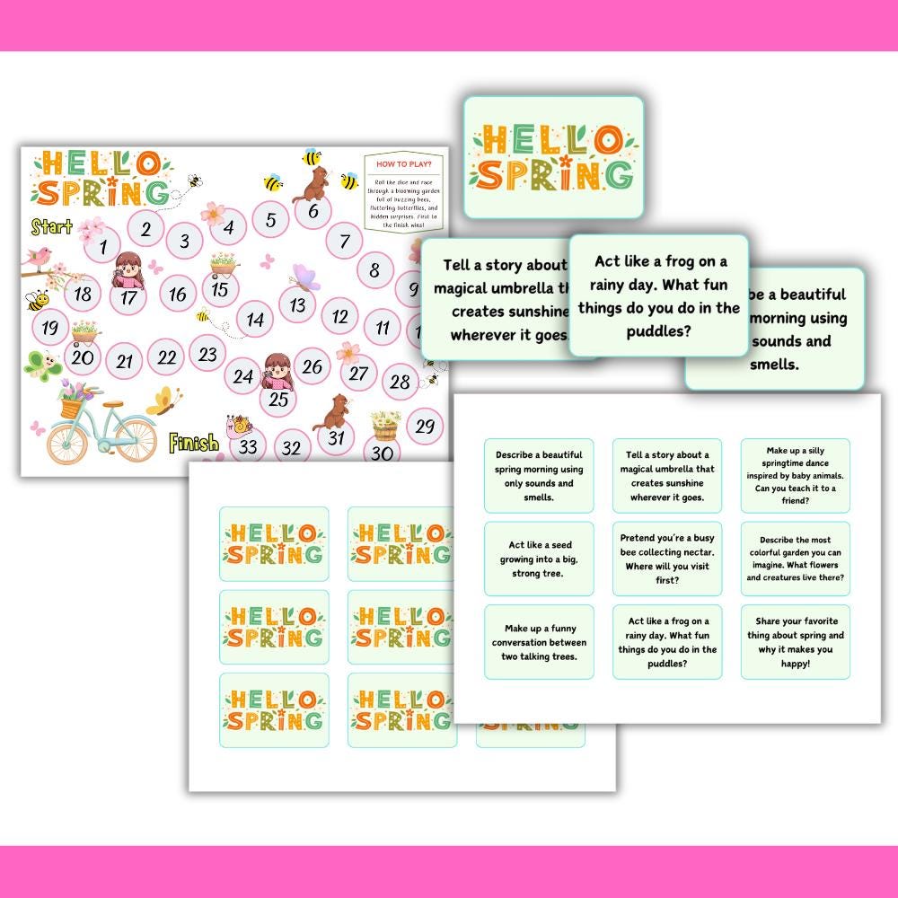 Spring Board Game Bundle Printable | Spring Charades Game | Classroom ...