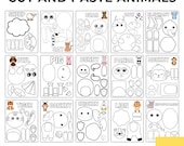 Animal Cut and Paste Crafts | Preschool Printable Activity (PDF Download)
