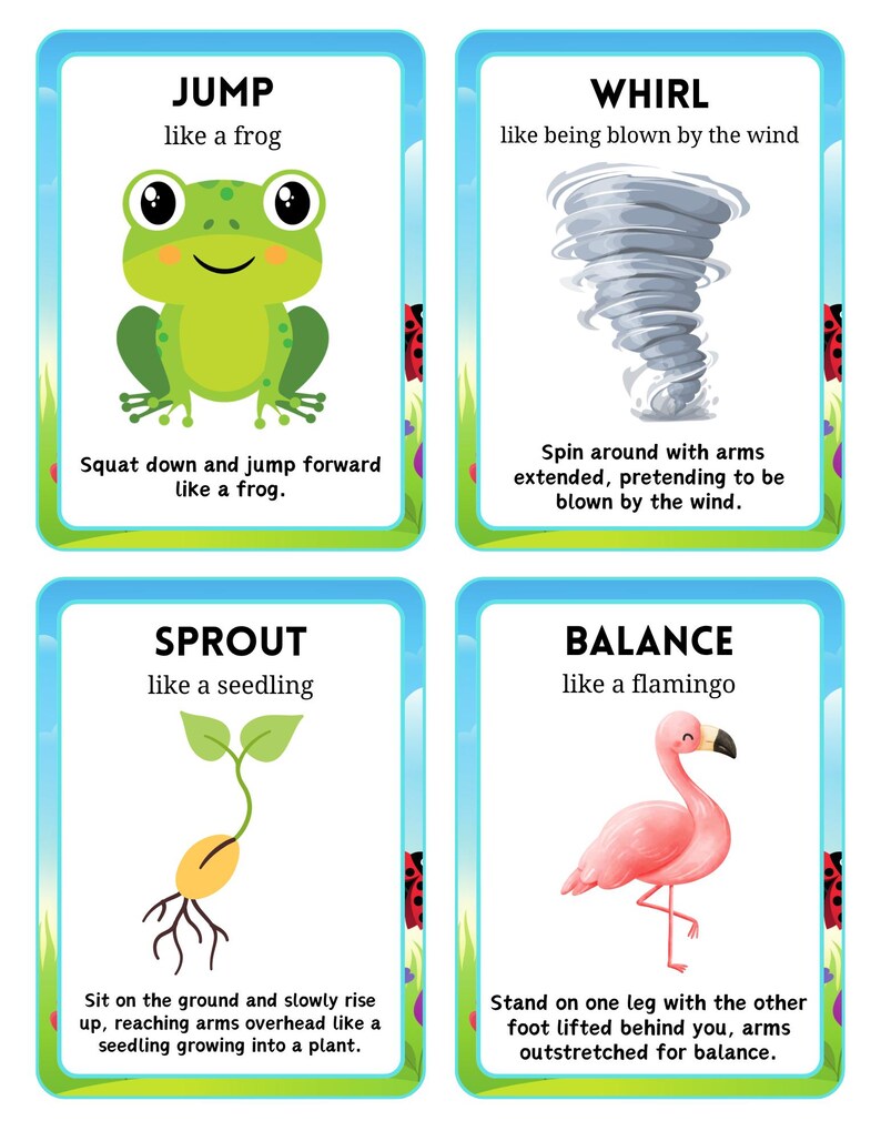 Spring Movement Cards | Kids Gross Motor Activity, Brain Break (Digital Download) image 7