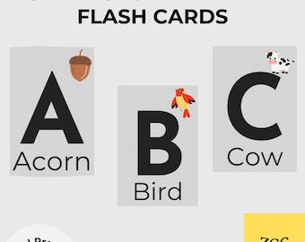 Flash-kaarten in hoofdletters | A-Z ABC 4 x 6 afdrukbare bestanden (pdf-download)