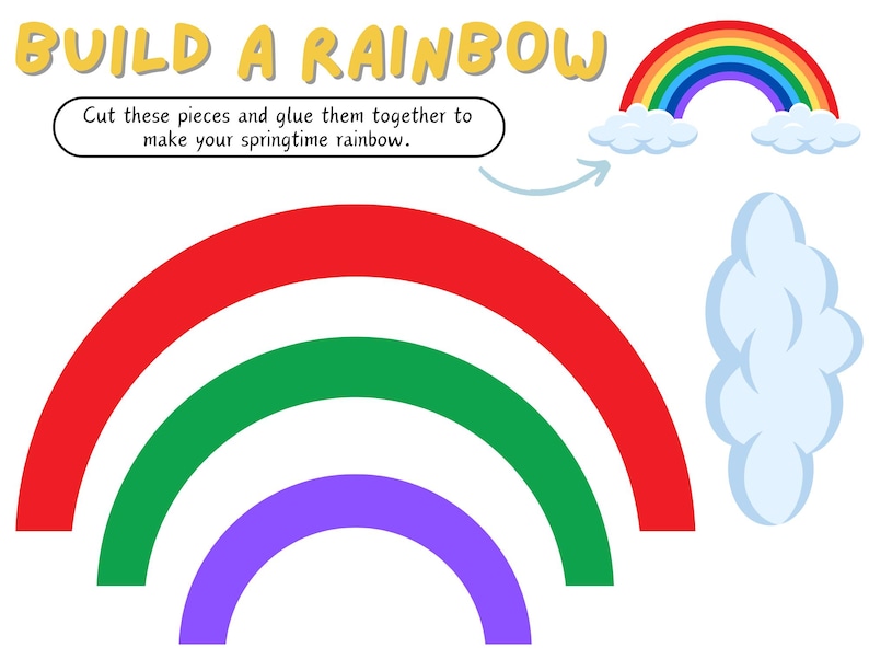 Build a Rainbow Craft Printable | Spring Cut and Paste Activity for ...