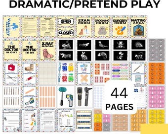 Vet Clinic Dramatic Play Printable | Veterinary Clinic Pretend Play Center | Community Helpers Vet Activity | Preschool Role Play