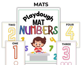Playdough Number Mats Printable | Preschool Kindergarten Number Formation & Counting Activity | Montessori Math Centers PDF